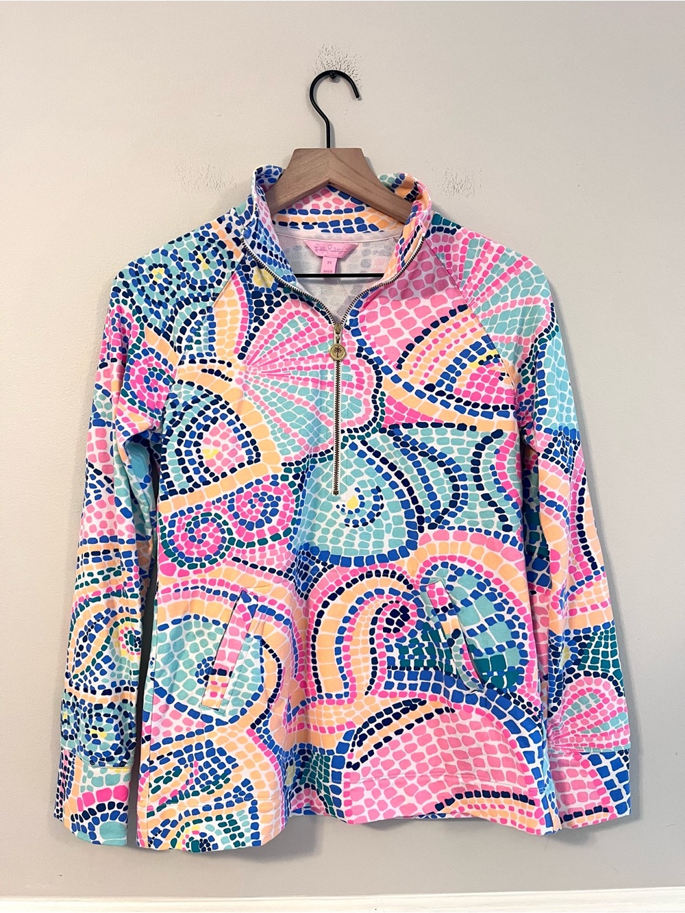Lilly Pulitzer Women’s UPF 50+ Skipper Printed Popover Quarter Zip Sweatshirt XS